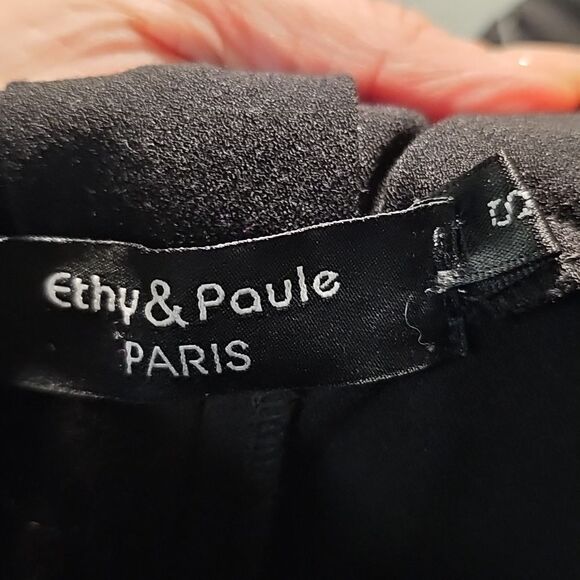 Ethy & Paule Paris Elegant Black Dress, Bow Back, Size Small - Picture 5 of 6